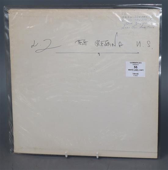 A White Label copy of Led Zeppelin In through the out door, hand annotated by Jimmy Page